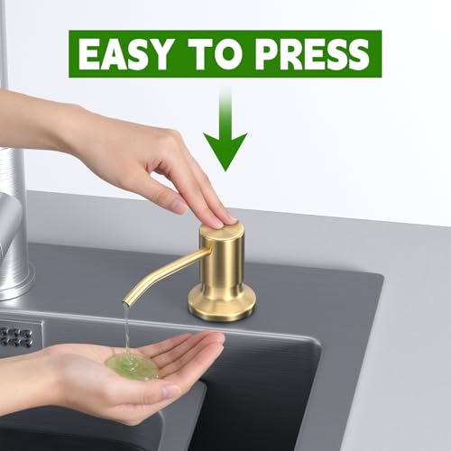Kitchen Sink Soap Dispenser, Built in SoapDispenser, 47" Extension Tube kit, Counter Lotion Dispenser Pump, No Need More Refills (Gold) - color: Gold