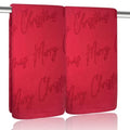 2 Pack Merry Christmas Hand Towels 100% Cotton Jacquard Holiday Kitchen Dish Towels Retro Neutral Red Bathroom Towels Set Gift Seasonal Xmas Winter Bathroom Decor (Red Merry Christmas) - color: Red Merry Christmas