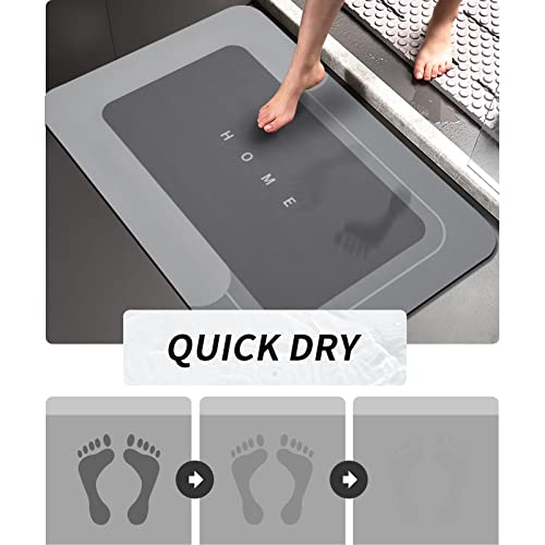 Housego 2PCS Absorbent Bath Mat Magic Rug Sets, Quick Drying Bath Mat Non-Slip Floor Rug Rubber Backed for Bathroom Kitchen Shower Sink, Water Absorbent (19.7''x23.6''+19.7''x31.9'', Dark Gray) - color: Dark Gray, size: 2 PCS (19.7" x 23.6", 19.7" x 31.9"
