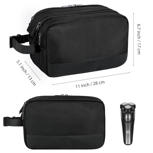 Voova Travel Toiletry Bag for Men Women, Hanging Dopp Kit Water Resistant Shaving Bag for Toiletries Accessories, Small Makeup Organizer Case for Traveling Essentials, Bathroom, Cosmetics, Black - color: Black