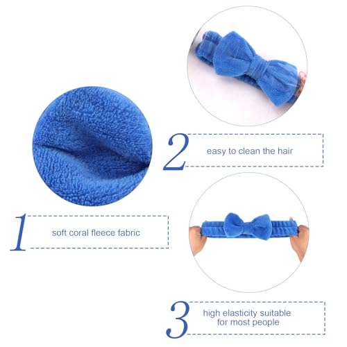 Semato Bachelorette Party Favor Set - Bride & Bridesmaid Spa Headbands (1 Bride + 7 Royal Blue) - color: 1 birde+7 royal blue