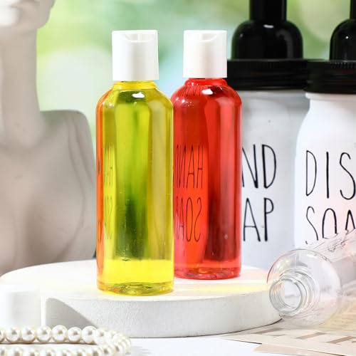 Roshtia 100 Pack 3.4 oz Travel Bottles for Toiletries, Clear Refillable Plastic Bottles with Disc Top Flip Cap, Leak Proof Empty Containers for Shampoo, Lotion, Essential Oil, Bulk Travel Size(White) - color: White, size: 3.4 oz