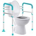 Lianjindun Toilet Safety Rails (350 lb), Adjustable Toilet Frame for Elderly, Seniors, Handicap & Disabled, Foldable Handicap Toilet Handles Fit Any Toilets（Peacock Blue） - color: Peacock Blue