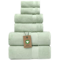 Alusa Home 100% Organic Zero-Twist Cotton Towels - GOTS Certified Luxury Bath Towels - Ultra Soft & Plush 700GSM Long-Staple Cotton - 6 Piece Towel Set (Eucalyptus Green) - color: Eucalyptus, size: 6pc Towel Set
