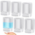 Hushee 6 Pcs Plastic Wall Mounted Soap Dispenser Commercial Manual Soap Dispenser Containers for Kitchen Shower Hotel(White,33.8 oz 1000ml) - color: White, size: 33.8 oz 1000 ml