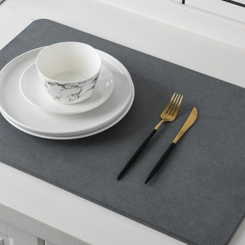 J&V TEXTILES Stone Bath Mat Diatomaceous Earth Shower Mat Non-Slip Super Absorbent Diatomite Stone Mats for Bathroom Floor Quick-Drying Easy to Clean (24''*15'') (Dove Grey) - color: Dove Grey