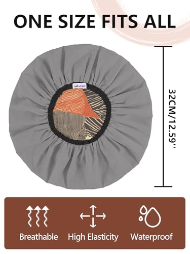 Years calm Shower Cap for Men, Waterproof Reusable Hair Cap with Dual-Layer Design, Reversible Double-Sided Use, Stretchable Elastic Band, Comfortable Fit for Shower, Gym, Hair Care & Travel - color: Red and gray