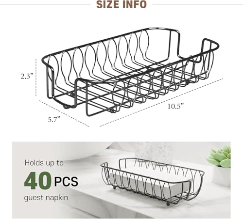 Guest Hand Towel Holder Tray for Bathroom Countertop,Black Metal | Guest Bathroom, Powder Room & Vanity Use - color: K - Black Napkin Holder for Bathroom, size: Guest Towel Holder