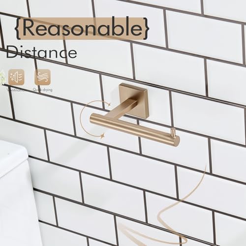 KOKOSIRI Toilet Paper Holder Champagne Bronze Toilet Roll Holder Hold Mega Rolls Kitchen Bathroom Tissue Paper Dispenser Stainless Steel, B2005CPG - color: Champagne Bronze, size: Horizontal