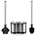 ToiletTree Products Modern Deluxe Freestanding Toilet Brush and Plunger Combo (Stainless Steel, Brush and Plunger Combo Set 4.5” x 9.75” x 18.5") - style: 2.Combo