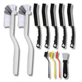 Crevice Cleaning Brush Set 11-Piece Multi-Purpose Hard & Soft Bristle Brushes for Kitchen, Bathroom Tile Grout Sink Bottles & Crevices Deep Cleaning Tools for Home Car & Appliances Black & White