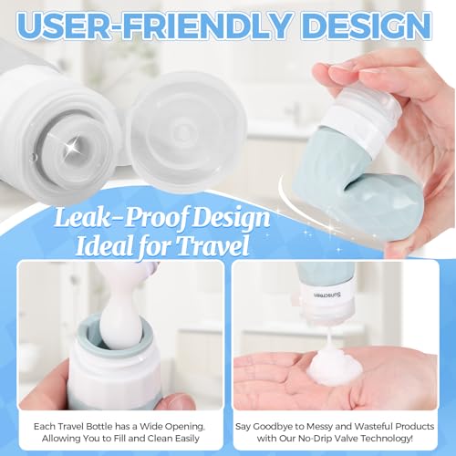 16Pack Travel Bottles for Toiletries, TSA Approved Travel Size Toiletries Containers Set, Silicone Leak Proof Refillable Bottles Elastic Sleeves Creams Jars Accessories Kit W/Clear Bag (Gray) - color: Gray