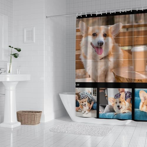 Personalized Shower Curtain Set Custom Photo Shower Curtains Modern Minimalist Home Bathroom Curtain Decor with 12 Hooks 72 Inch Wide * 72 Inch High - color: 4 Photo-2, size: 72"W x 72"L (Pack of 1)