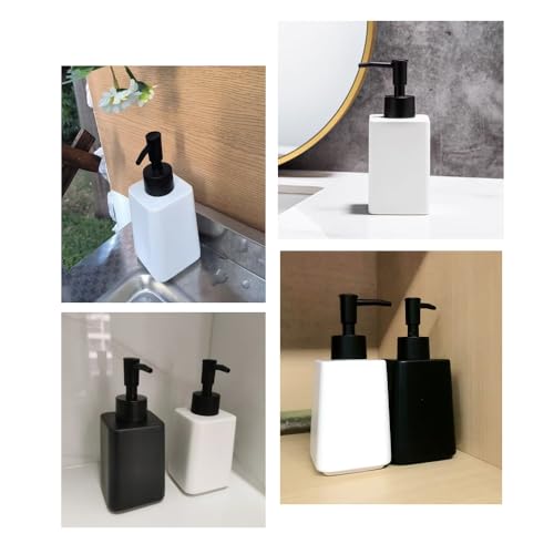 10OZ Matte Ceramic Soap Dispenser for Bathroom Liquid Hand Dish Pump Soap - color: Matte