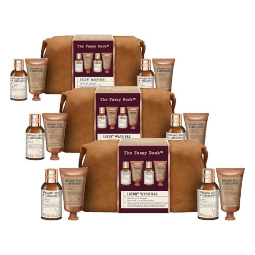 Baylis & Harding The Fuzzy Duck Bergamot, Hemp & Sandalwood Men's Luxury Toiletry Bag Gift Set - Vegan Friendly (Pack of 3) - size: 1 Count (Pack of 3)