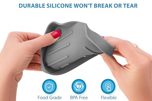 Silicone Soap Bar Holder: Premium Gray Self-Draining Soap Dish - Elegant Shower & Bathroom Solution - color: Gray, size: S(4.7X3.5) 1 PC