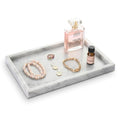 Italian White Marble Vanity Tray, Real Natural Bathroom Tray 12 inch, Carrara White Stone Trays, Large Perfume Trays, Cosmetic Organizer - color: Carrara White Rect 12-in