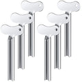 ZOCONE Toothpaste Squeezer, 6pcs Metal Tube Squeezer Key Stainless Steel Toothpaste Roller Tube Wringer for Paint, Cream, Cosmetic and Hair Dye(E) - color: Silver