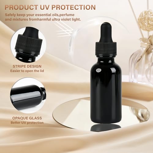NOOEEISS 12 Pcs, 2oz Black Glass Eye Dropper Bottle, Tincture Bottles with Leak-Proof Design, Stronger Suction, for All Kinds of Mixed Liquids - color: Black, size: 2oz-12Pack