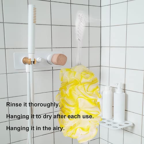 PPHAO Loofah on a Stick - Long Handle Bath Brush for Men & Women - Plastic Loofah - 2Pack - Yellow - style: Yellow and Yellow