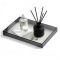 12"x8"Bathroom Vanity Tray for Counter,Black Acrylic Perfume Tray for Dresser,Kitchen soap Dispenser Tray,Coffee Table Tray Decor,Lucite Jewelry Candle Cologne Tray,Toilet Organizer