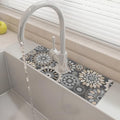 15" X 5.5" Kitchen Sink Splash Guard Faucet Mat Mandala Super Absorbent Fast Drying Faucet Guard & Draining Mat Sink Splash Guard Behind Faucet for Kitchen, Bathroom - size: 15" x 15"