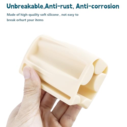Silicone Soap Dish,Self Draining Soap Holder Perfect for Shower,Bathroom Sink,Kitchen Sink & Travel,Non-Slip Bar Soap Holder Extend Soap Life,Keep Soap Bars Dry & Easy Cleaning Beige-3Pcs - color: Beige-3pcs