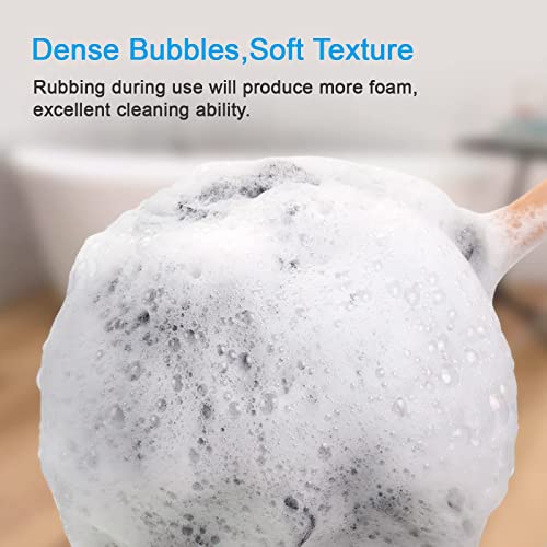 AmazerBath Shower Sponge Loofah Back Scrubber, PE Soft Mesh Loofah Body Scrubber with Long Wooden Handle, Bath Sponge for Men Women (Black) - style: Black