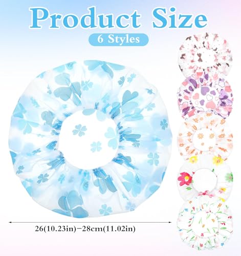 Kids Shower Cap, 6 Pcs Reusable Shower Cap for Kids for Girls, Toddler (6 Colors)
