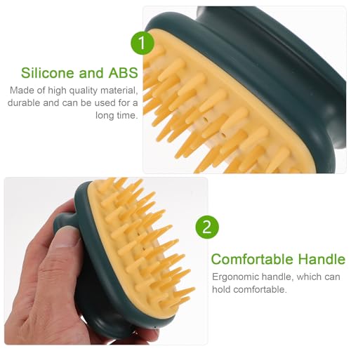 GLEAVI Silicone Scalp Massager Brush 3pcs Set with Cushion for Hair Cleaning and Head Massage Portable Hair Scalp Massage Combs for Shampoo Suitable for Adults