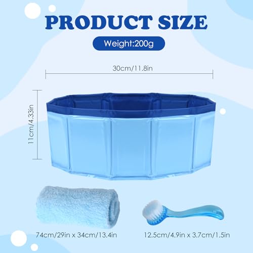 Foldable Bearded Dragon Bathtub with Brush Towel Set Reptile Accessories | Bearded Dragon Pool, Reptile Bathing Pool for Lizards,Tortoises and Small Reptiles, Bearded Dragon Accessories