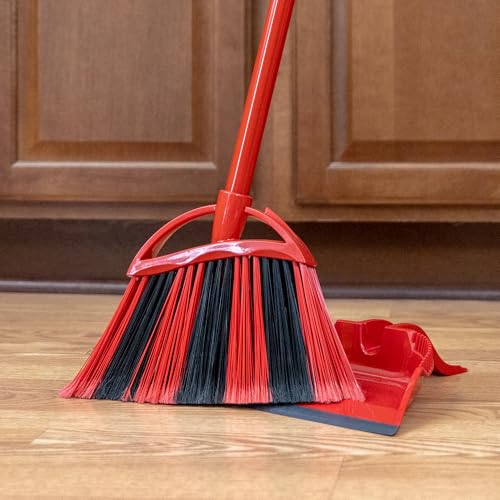 O-Cedar One Sweep Broom & Step-On Dustpan Set | Patented Wave Bristles Remove Over 99% of Dirt in One Pass | Lightweight & Quiet for Pet-Friendly Cleaning - size: PowerCorner One Sweep Broom
