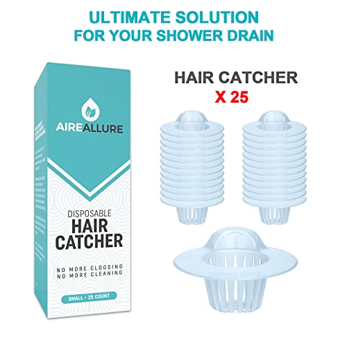 Aire Allure, 25 Pack, Hair Catcher for Bathroom Sink or Bathtub, White, Small - size: Small