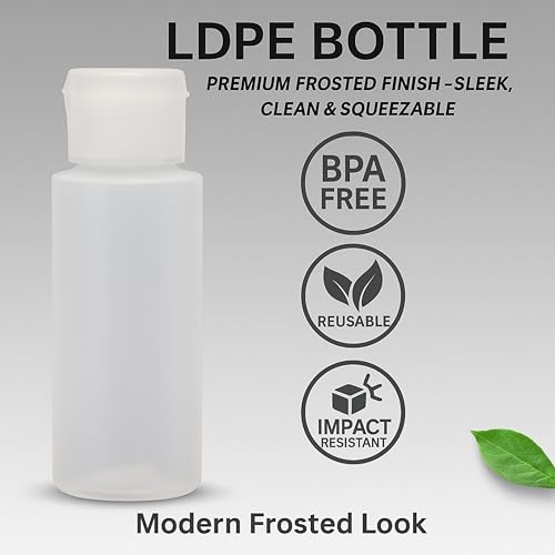 2oz 8-Pieces TSA Approved Translucent Squeeze Bottles with Flip Cap & Extra Screw Caps, Leak Proof, FDA Compliant. Safe for Premium Costmetic, Shampoo, Conditioner DIY projects and Camping. - style: LDPE Flip Cap