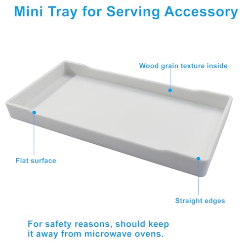 Small Bathroom Vanity Tray, 8 inch x 4 inch, White | Mini Soap Dispenser, Rectangular Serving Tray, For Candle, Lotion Bottles, Scrubber - color: White, size: 8" x 4" x 0.7"