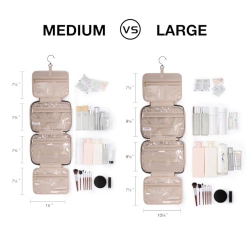 BAGSMART Toiletry Bag Travel Bag with Hanging Hook, Water-resistant Makeup Cosmetic Bag Travel Organizer for Accessories, Shampoo, Full-size Container, Toiletries (Brownstone Yellow, Medium) - color: Brownstone Yellow, size: Medium
