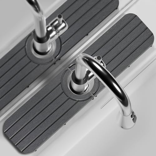 Water Absorbing Stone Kitchen Sink Mat, Faucet Splash Guard for Bathroom Counter - color: 19.7" x 3.9" Dark Gray B