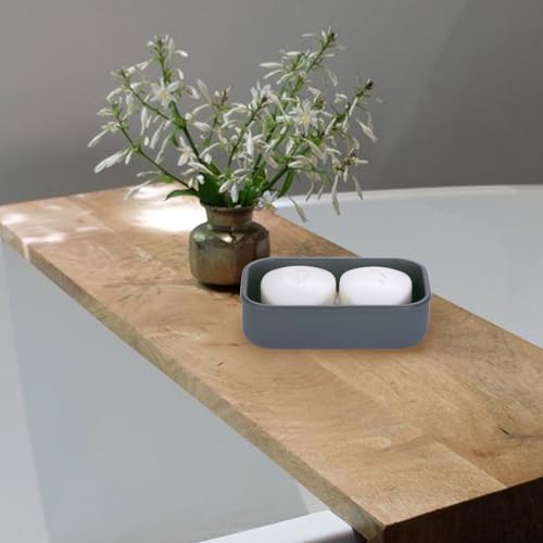 Large Travel Soap Container Leak Proof, Silicone Shampoo Bar Holder | Soap Case with Draining Layer, Slip-Resistant Portable Bar Soap Holder for Shower, Bathroom, Gym, Camping(Translucent Gray) - color: Rectangular Translucent Gray