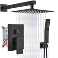 Aolemi Shower Faucet Set Rain Shower System with Handheld Spray Bathroom Shower Combo Rough-in Valve and Shower Trim Kit Included Oil Rubbed Bronze 8 Inch Wall Mount Shower Head - color: Oil Rubbed Bronze, size: 8 Inch Wall Mount Shower Head