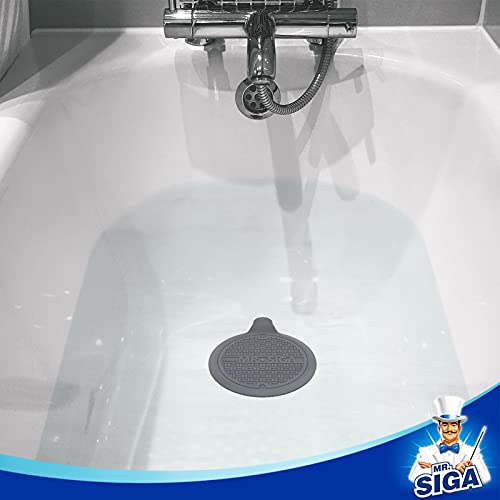 MR.SIGA Silicone Bathtub Stopper, Drain Stopper for Shower, Sink, 5.1" Diameter, Grey, 3 Pack - color: Gray