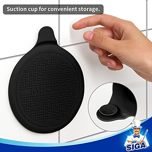 MR.SIGA Silicone Bathtub Stopper, Drain Stopper for Shower, Sink, 5.1" Diameter, Black, 3 Pack - color: Black