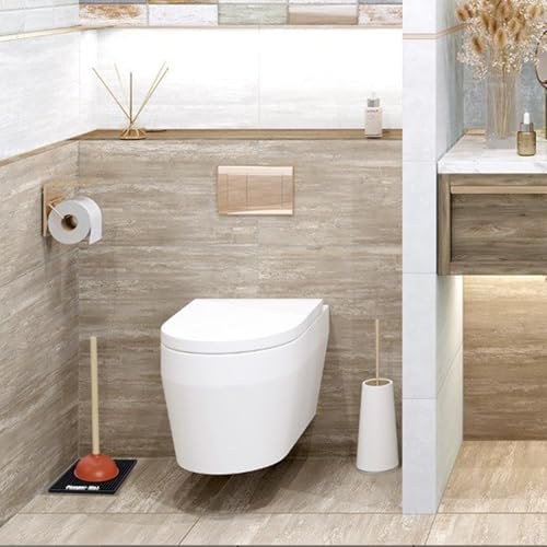 Plunger Tray - Fast-Drying Air Mat for Toilet Plunger Storage - Catches Drips & Moisture, Dries Quickly - Plunger Holder Only