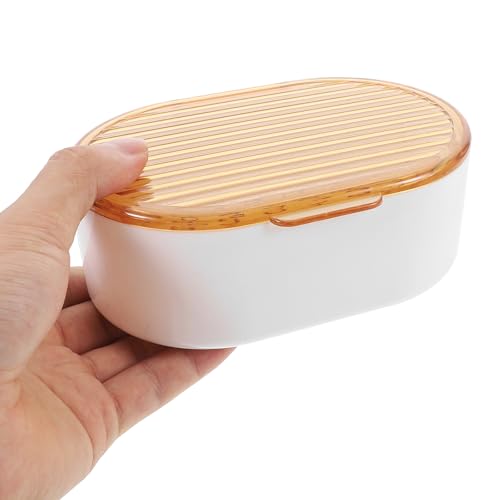 Luxshiny 3pcs Lid Soap Box Set with Dual-Layer Draining Design, Portable Travel Soap Holder Case for Shower and Bathroom Use (Yellow, Gray, Green)
