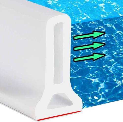 Hi-Na 3ft/5ft/6ft/8ft/10ft Collapsible Shower Threshold Water Dam Water Barrier for Shower and Water Stopper Keeps Water Inside Water Threshold for Wet and Dry Separation (5ft, White) - color: White, style: 5ft
