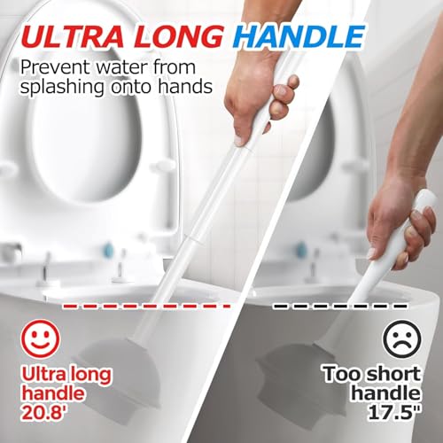 FORASTO 3 in 1 Toilet Brush and Plunger Set with Holder for Bathroom White | compact set, 3 in 1 deep cleaning, home toilet bowl crevice, brush plunger combo,Crevice Cleaning Brush - color: White, size: 1PACK