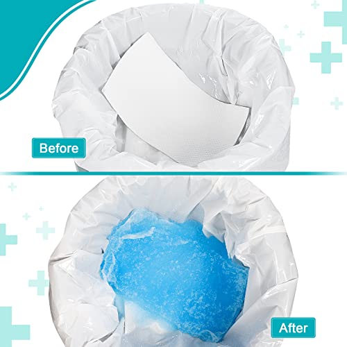 Oumee 40 Count Absorbent Commode Pads for Bedside Commode Bucket, Commode Liners Pads with Absorbent Gel, Potty Liner Pads for Adults Portable Toilet Bags Bedpans - size: 9.5*5.1in-40
