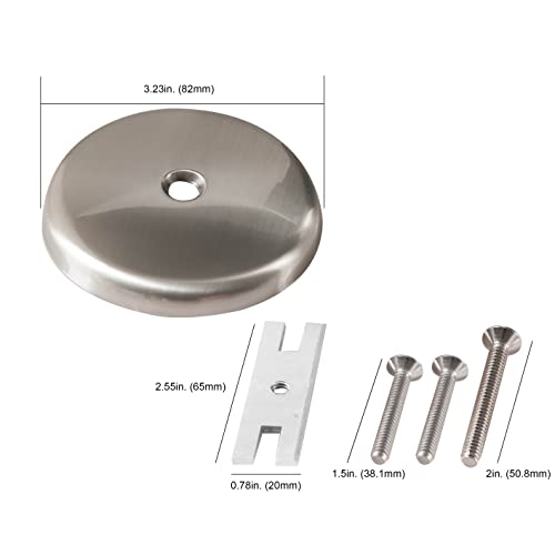 Single Hole Bathtub Drain Overflow Plate with One Matching Screws, Easy to Install, Satin Nickel - color: Satin Nickel