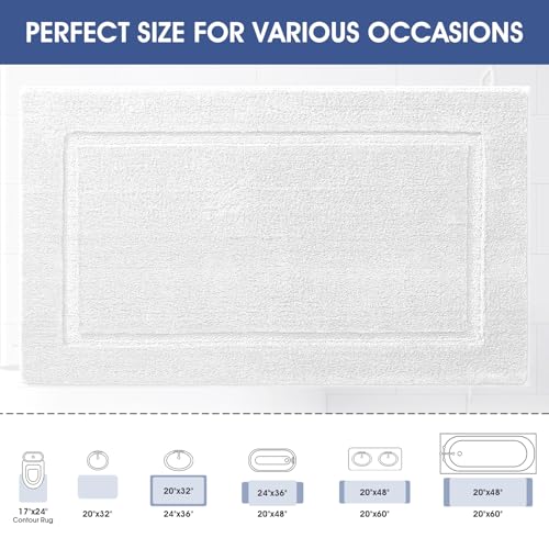 IM HOME Bathroom Rugs Cream White 36"x24", Ultra Soft Thick Plush Fluffy Microfiber Absorbent Bath Mat, Non-Slip Backing, Machine Washable Bath Mats for Bathroom Floor, Tub and Shower - color: Cream White, size: 2' x 3' (Rectangular)