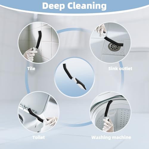 Cleangor Scrub Brush Set, Heavy Duty Scrub Brushes Crevice Cleaning Brush | with Stiff Bristles, 3 Different Brushes Included for Household Use, Grout, Tile, Bathroom, Kitchen, Bathtub, Floor
