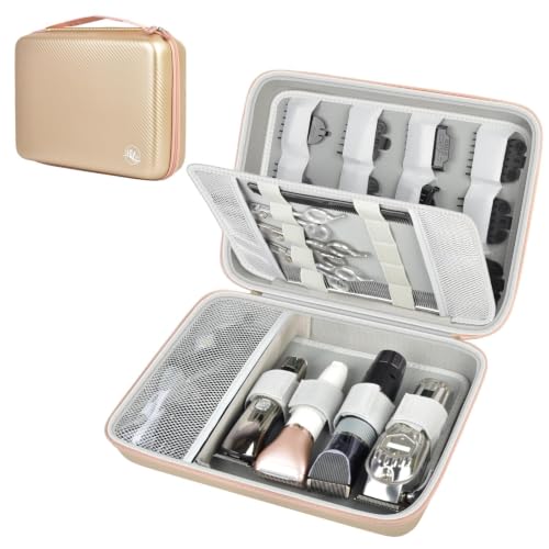 Boobowl Hard Travel Case for Hair Clippers, Hair Cutting Barber Supplies Organizer Bag, Trimmer Storage Holder for Ufree/for Wahl/for Andis Men Razor Guard Grooming Kits -Gold - color: Gold